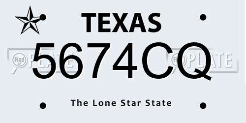 5674CQ Texas License Plate