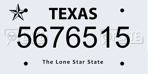 5676515 Texas License Plate