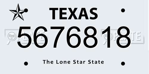 5676818 Texas License Plate