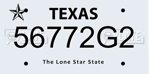 56772G2 Texas License Plate