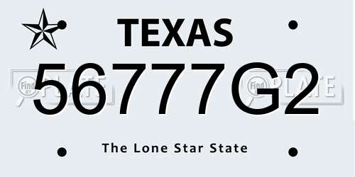 56777G2 Texas License Plate