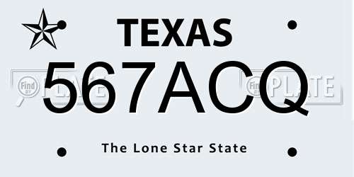 567ACQ Texas License Plate