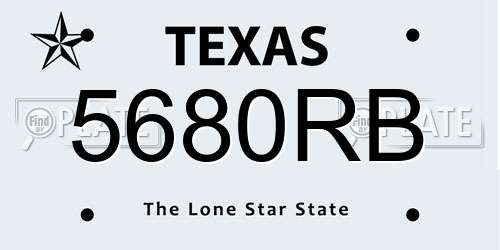 5680RB Texas License Plate