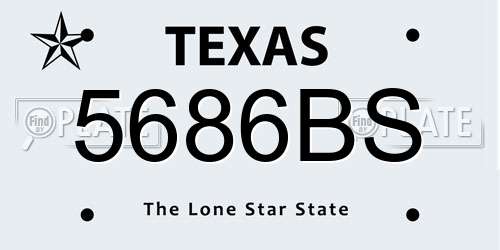 5686BS Texas License Plate