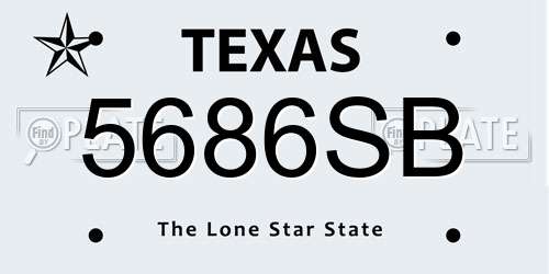 5686SB Texas License Plate