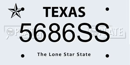 5686SS Texas License Plate