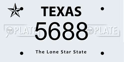 5688 Texas License Plate