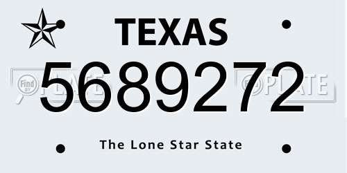 5689272 Texas License Plate