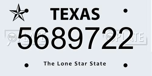 5689722 Texas License Plate