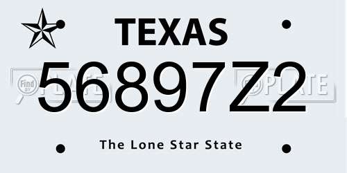 56897Z2 Texas License Plate