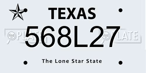 568L27 Texas License Plate