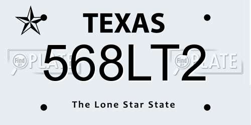 568LT2 Texas License Plate