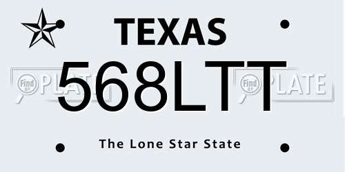 568LTT Texas License Plate