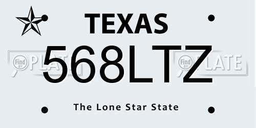 568LTZ Texas License Plate