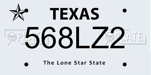 568LZ2 Texas License Plate
