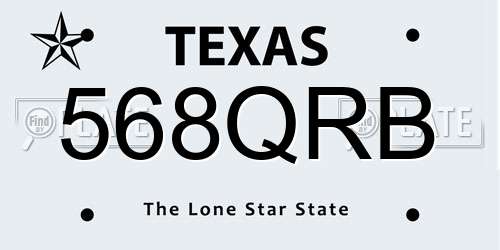 568QRB Texas License Plate