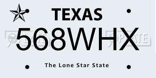 568WHX Texas License Plate