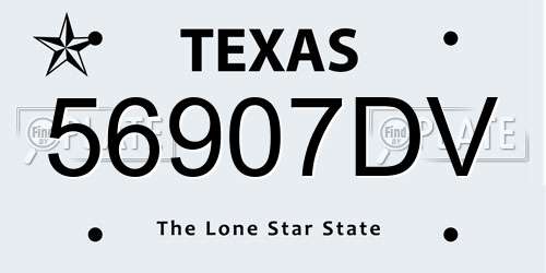 56907DV Texas License Plate