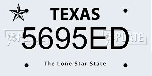 5695ED Texas License Plate