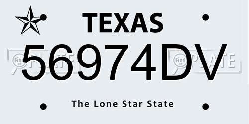 56974DV Texas License Plate