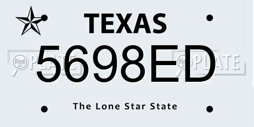 5698ED Texas License Plate