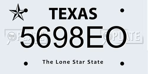 5698EO Texas License Plate