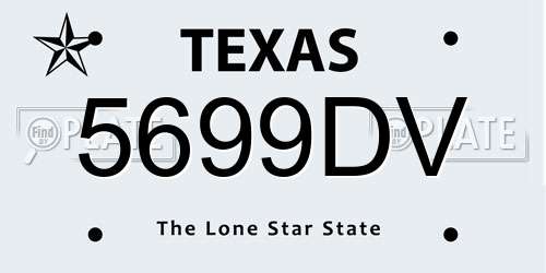 5699DV Texas License Plate
