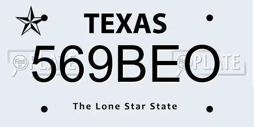 569BEO Texas License Plate