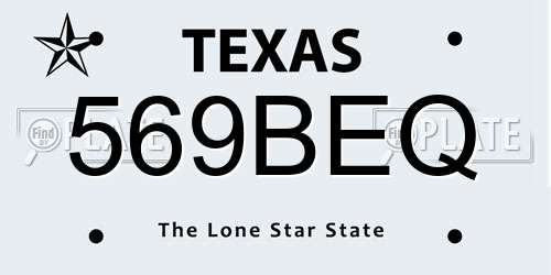 569BEQ Texas License Plate