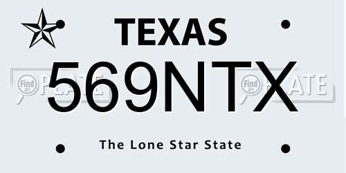 569NTX Texas License Plate