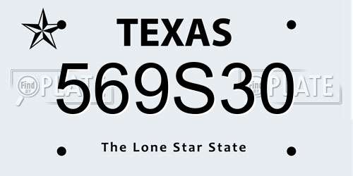 569S30 Texas License Plate