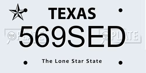 569SED Texas License Plate
