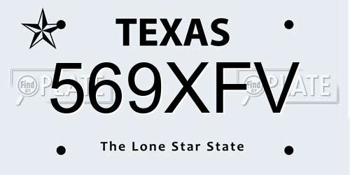 569XFV Texas License Plate
