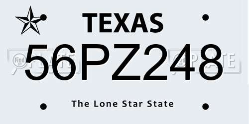 56PZ248 Texas License Plate