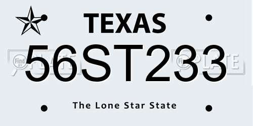 56ST233 Texas License Plate