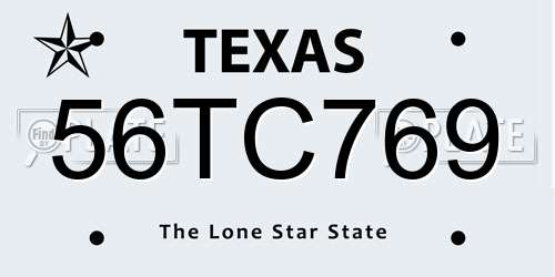 56TC769 Texas License Plate