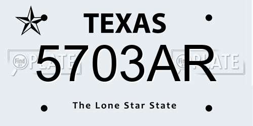 5703AR Texas License Plate