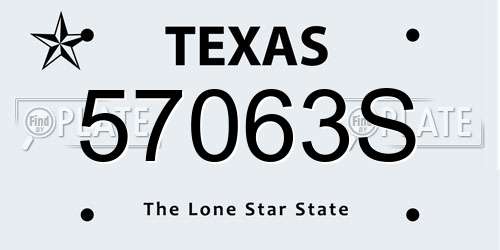 57063S Texas License Plate