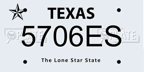 5706ES Texas License Plate