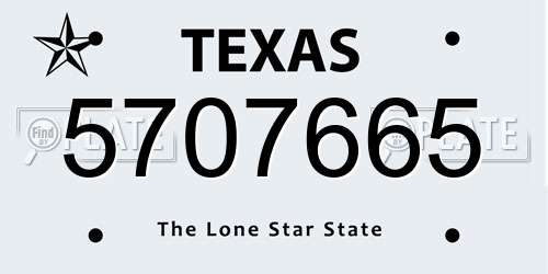 5707665 Texas License Plate