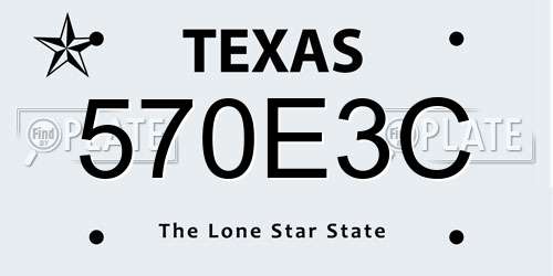 570E3C Texas License Plate