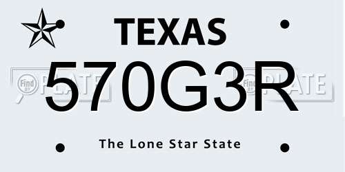 570G3R Texas License Plate