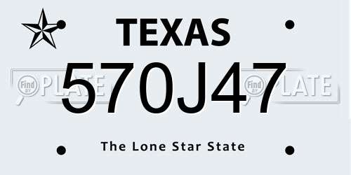 570J47 Texas License Plate