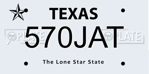 570JAT Texas License Plate
