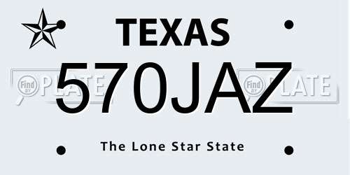 570JAZ Texas License Plate