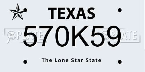570K59 Texas License Plate