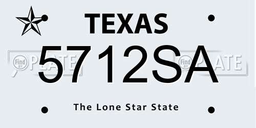5712SA Texas License Plate