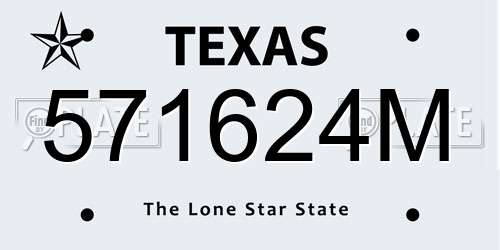 571624M Texas License Plate