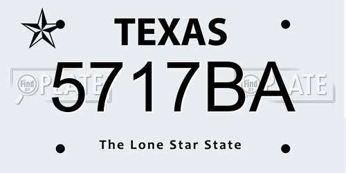 5717BA Texas License Plate