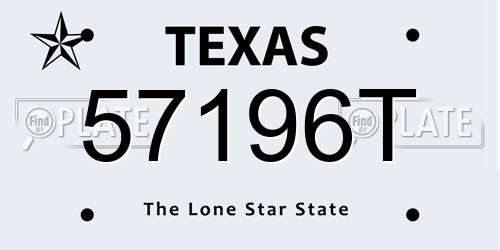 57196T Texas License Plate